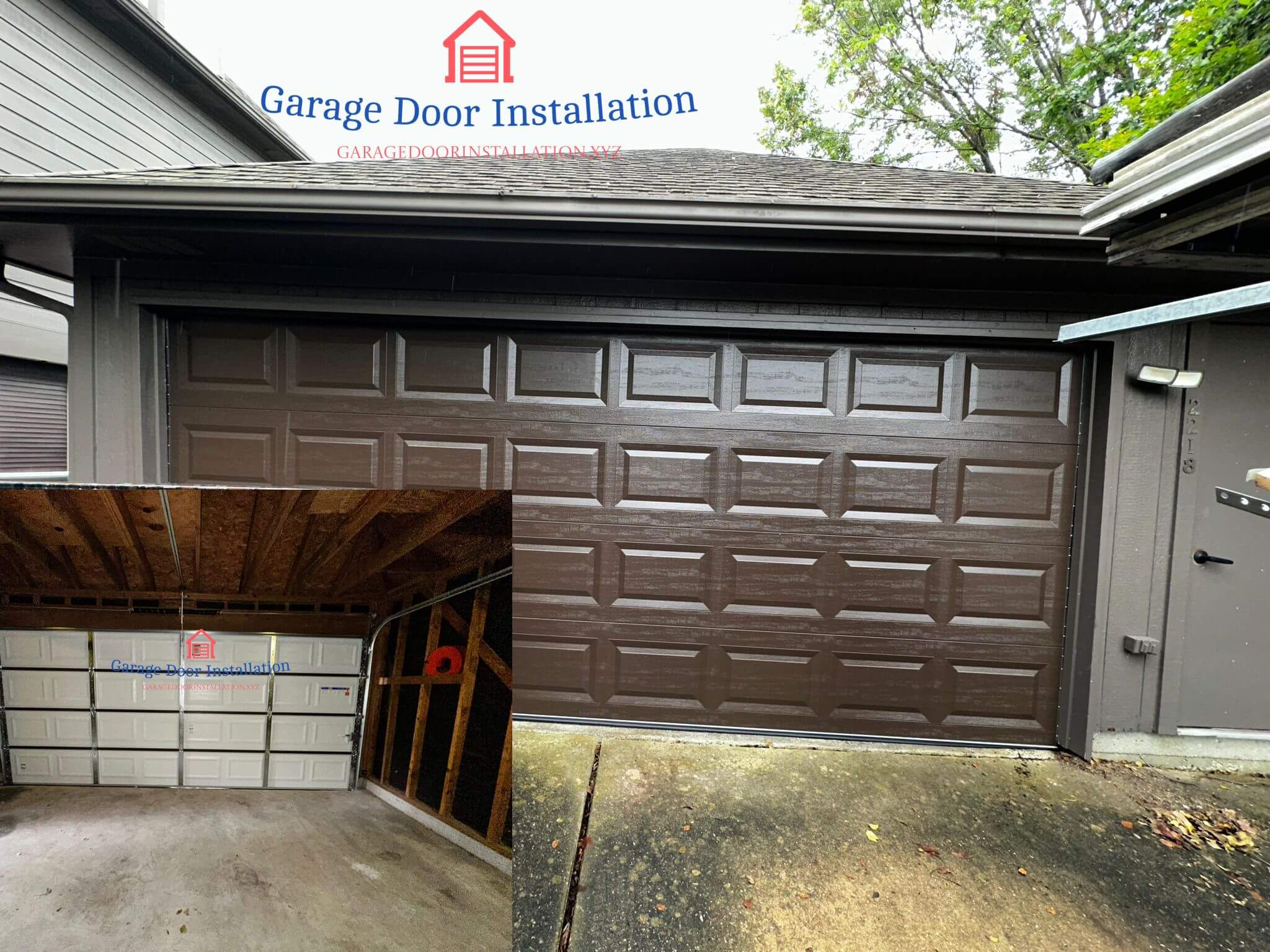 new_two_car_garage_door_chocolate_installed